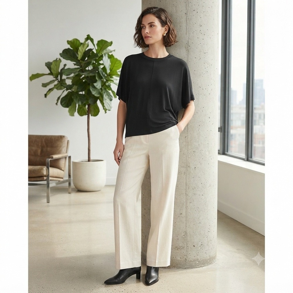 Club Monaco Dolman Sleeve T-Shirt (Seam Detail) Black XS